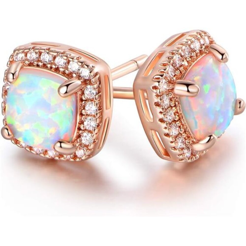 Opal Stud Earrings for Women
